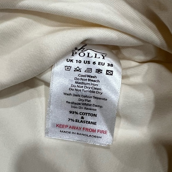 Mini Dress Oh Polly Ivory Bodycon Party Outfit Tight Fitting Short White- Size 6 - Picture 8 of 8